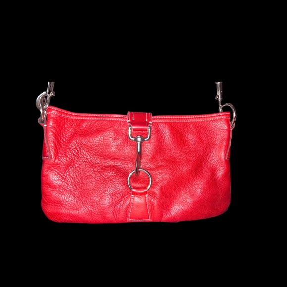 Cynthia Hart Los Angeles red leather shoulder hand bag - Picture 5 of 10